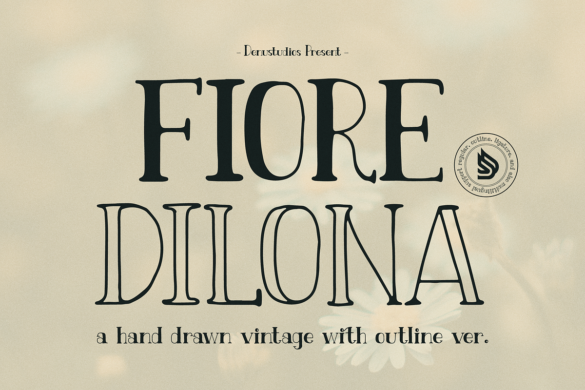 Fiore Dilona | Hand Drawn Vintage, a Font by Denustudios (Photo 1 of 15)