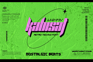 Kabisat - Y2K, Retro Techno Display, a Symbol Font by Mofr 24