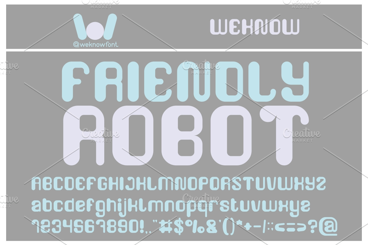 friendly robot font, a Font by weknow (Photo 1 of 5)