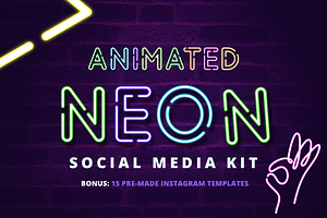 ANIMATED - Neon Social Media Kit