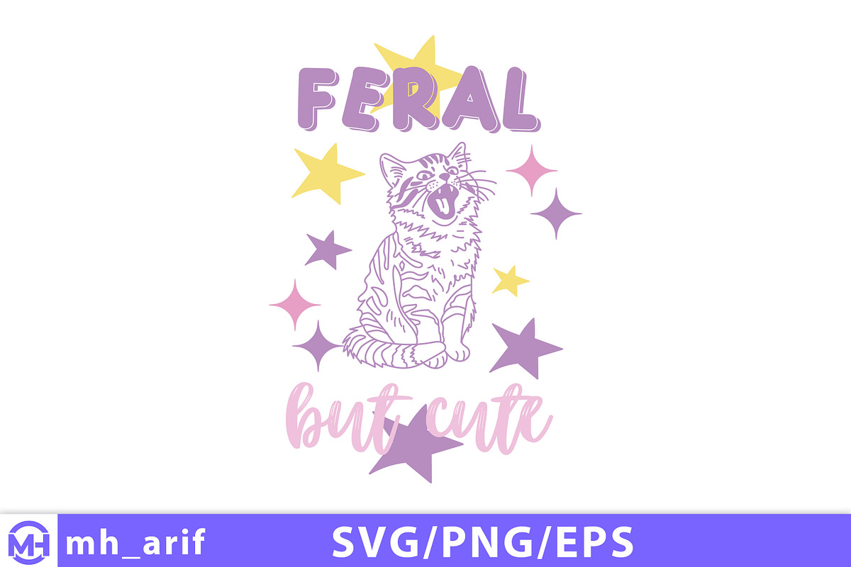 Funny Cat Hand-Drawn SVG PNG Design, an Object Graphic by mh_arif (Photo 1 of 4)