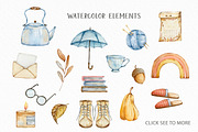 Watercolor Cozy Autumn Clipart, a Seasonal Illustration by SvetaArtStore (Thumbnail 5 of 9)