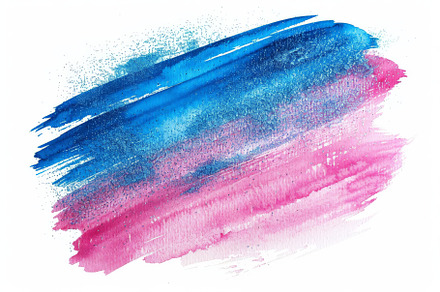 Abstract blue and pink watercolor st, an Abstract Photo by Pixeness