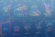 Happy Holi template bundle, a Social Media Template by gstudiovect21 (Thumbnail 2 of 3)