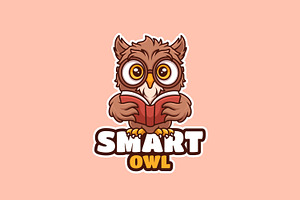 Smart Owl Cartoon Mascot Logo, a Branding & Logo Template by Gumrega Studio
