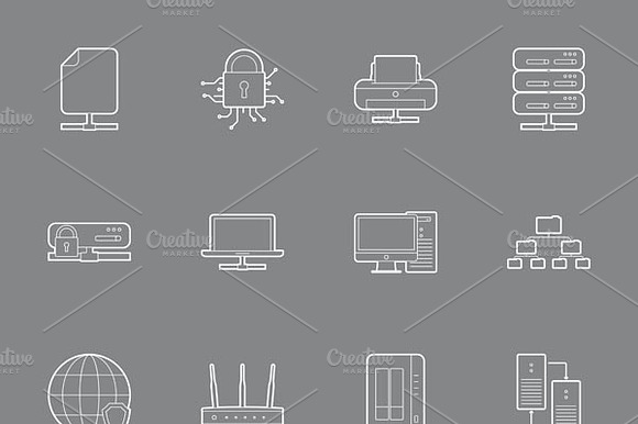 Computers And Networks Icons Set