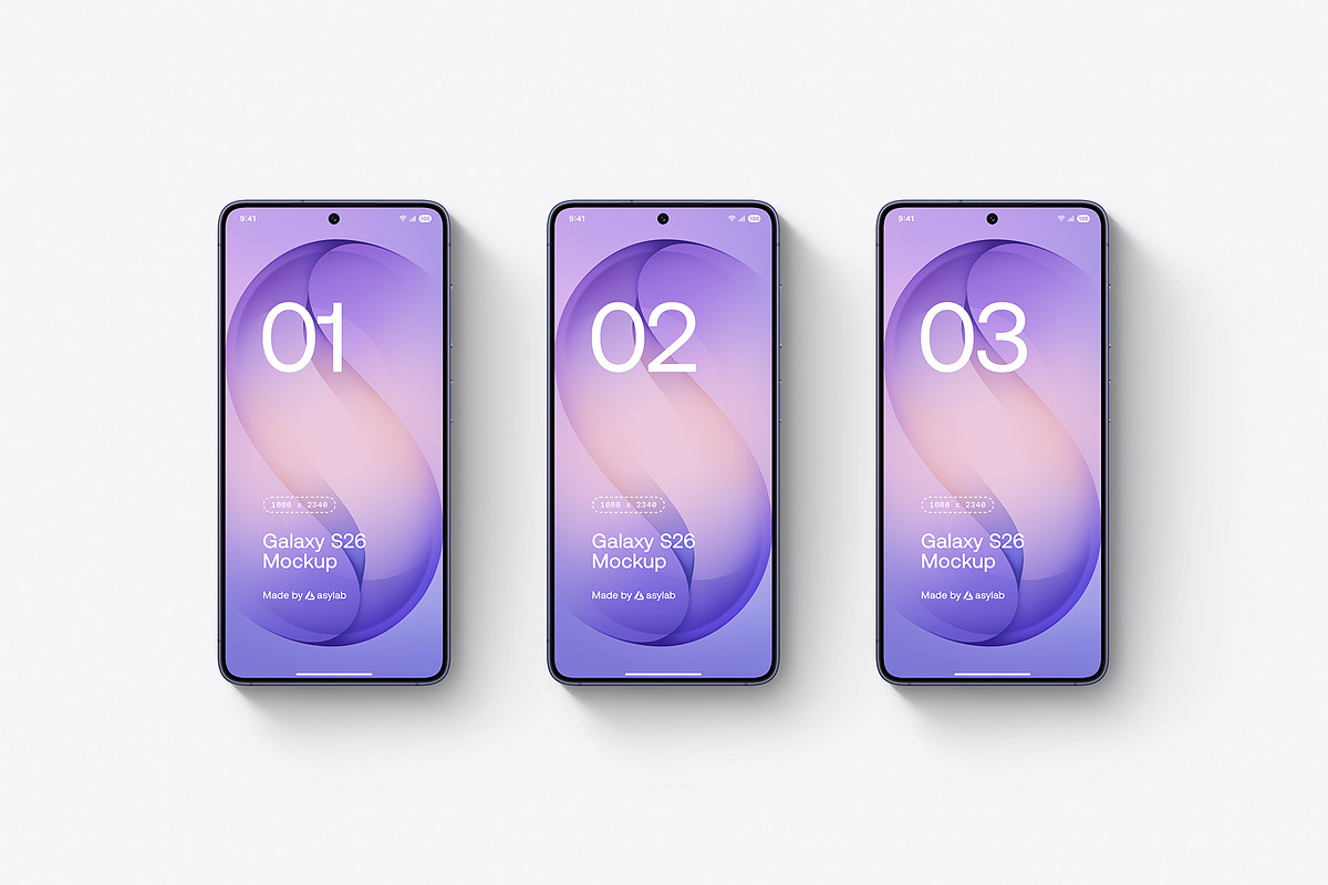 Galaxy S26 - 24 Mockups Scenes, an Android Mockup by Asylab (Photo 15 of 62)