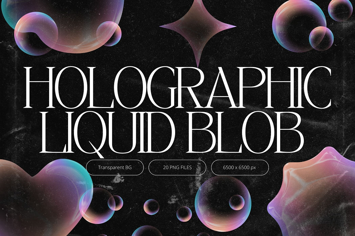 3D Holographic Liquid Blob Shapes, an Object Graphic by Design Studio (Photo 1 of 3)
