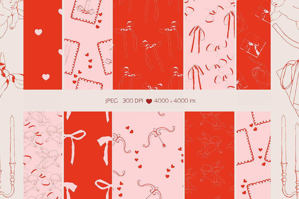 Valentine's patterns.Elegant Cards, a Decorative Illustration by NatalieArtsDenysenko (Photo 3 of 7)