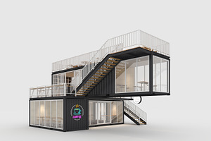 3D Model Container Cafe 8