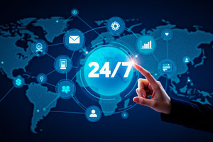 24/7 global digital services with in, a Technology Photo by Perpis