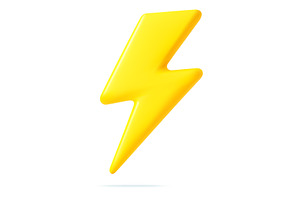 3d Yellow thunder and bolt lighting, an Object Illustration by ModVector