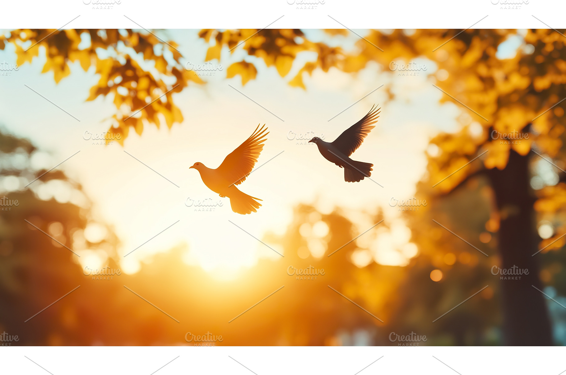Two Birds Flying Through Autumnal, a Nature Photo by Lermont51