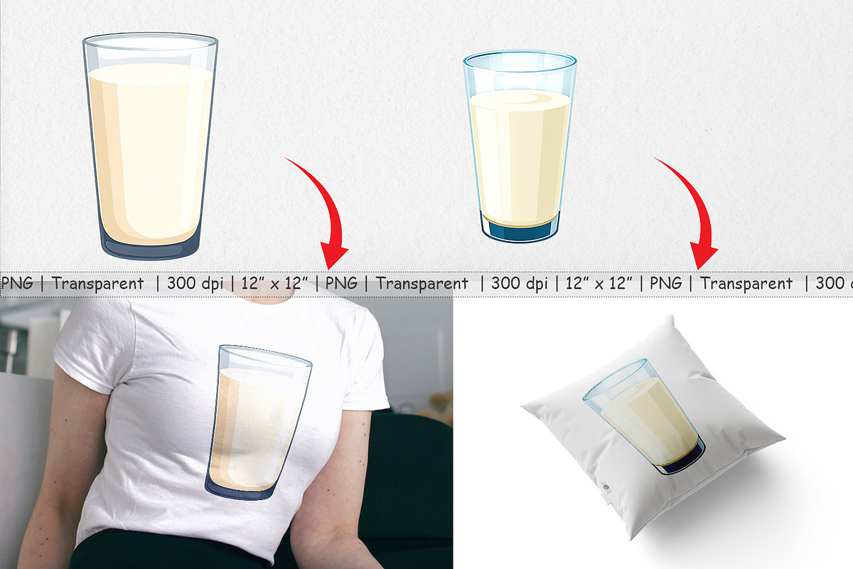 Glass of Milk Clipart, a Graphic by Artnoy (Photo 3 of 5)