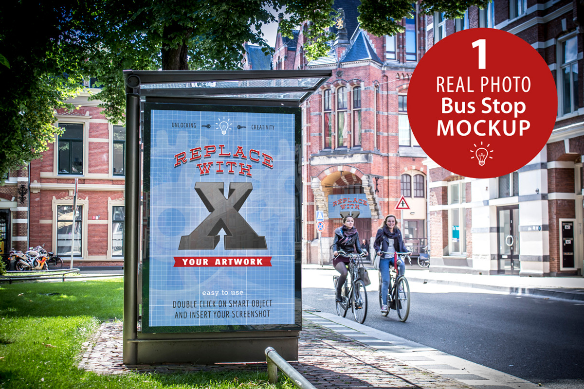 Bus Stop Mockup, an Advertising Mockup by Fresh Design Elements (Photo 1 of 4)