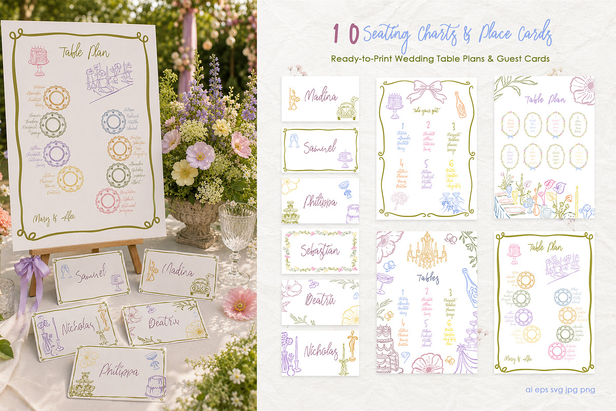 Dopamine Garden Wedding Clipart Pack, a Decorative Illustration by SunnJaneArt (Photo 11 of 20)