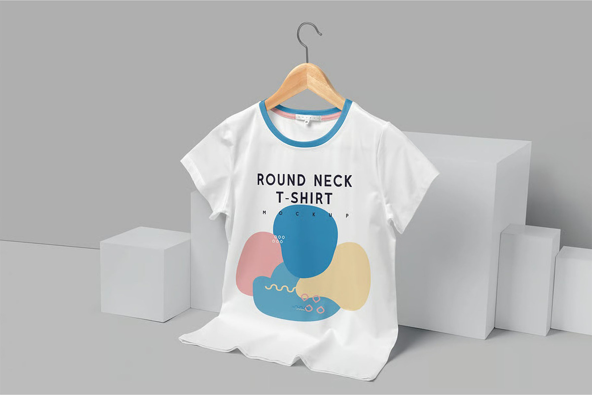 Round Neck T-Shirt Mockup, a Shirt Mockup by megostudi0 (Photo 5 of 7)