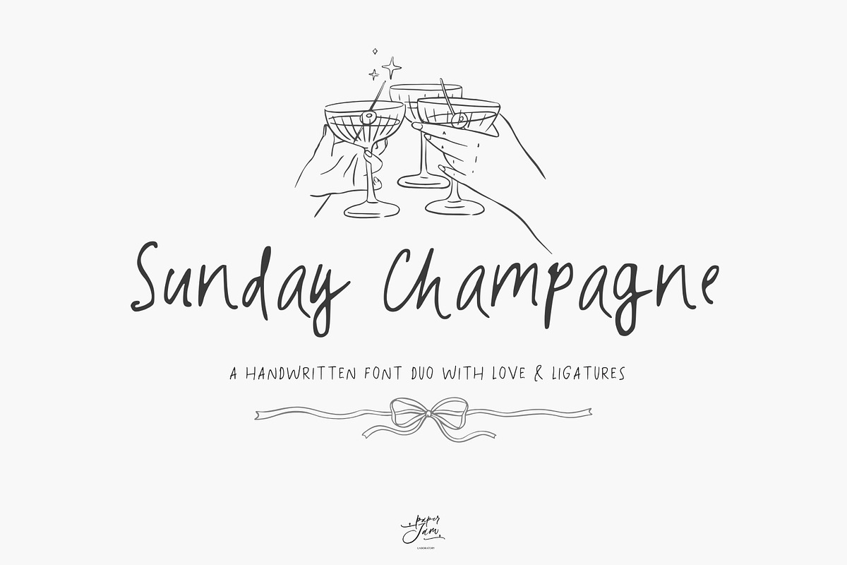 Sunday Champagne. Whimsical Font Duo, a Script Font by PaperJamLab (Photo 13 of 13)