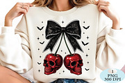 Gothic Skull Cherries Black Bow PNG, a Seasonal Illustration by Daily.Designs (Thumbnail 2 of 5)