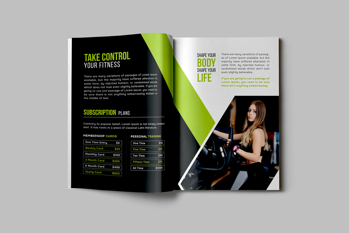 Gym Fitness Studio Bifold Brochure, a Brochure Template by VectStock (Photo 3 of 7)