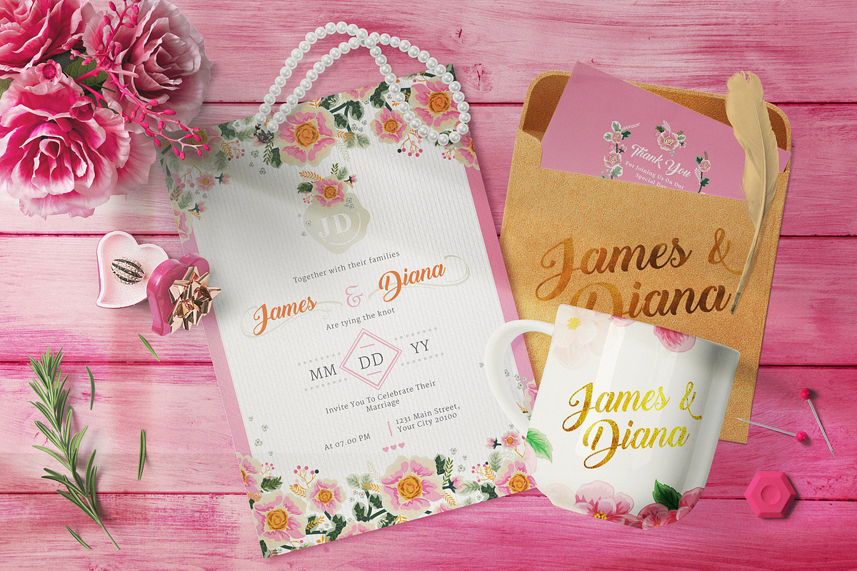 FLOWER WEDDING INVITATION SUITES, an Invitation Template by Totem Invitation House (Photo 2 of 5)