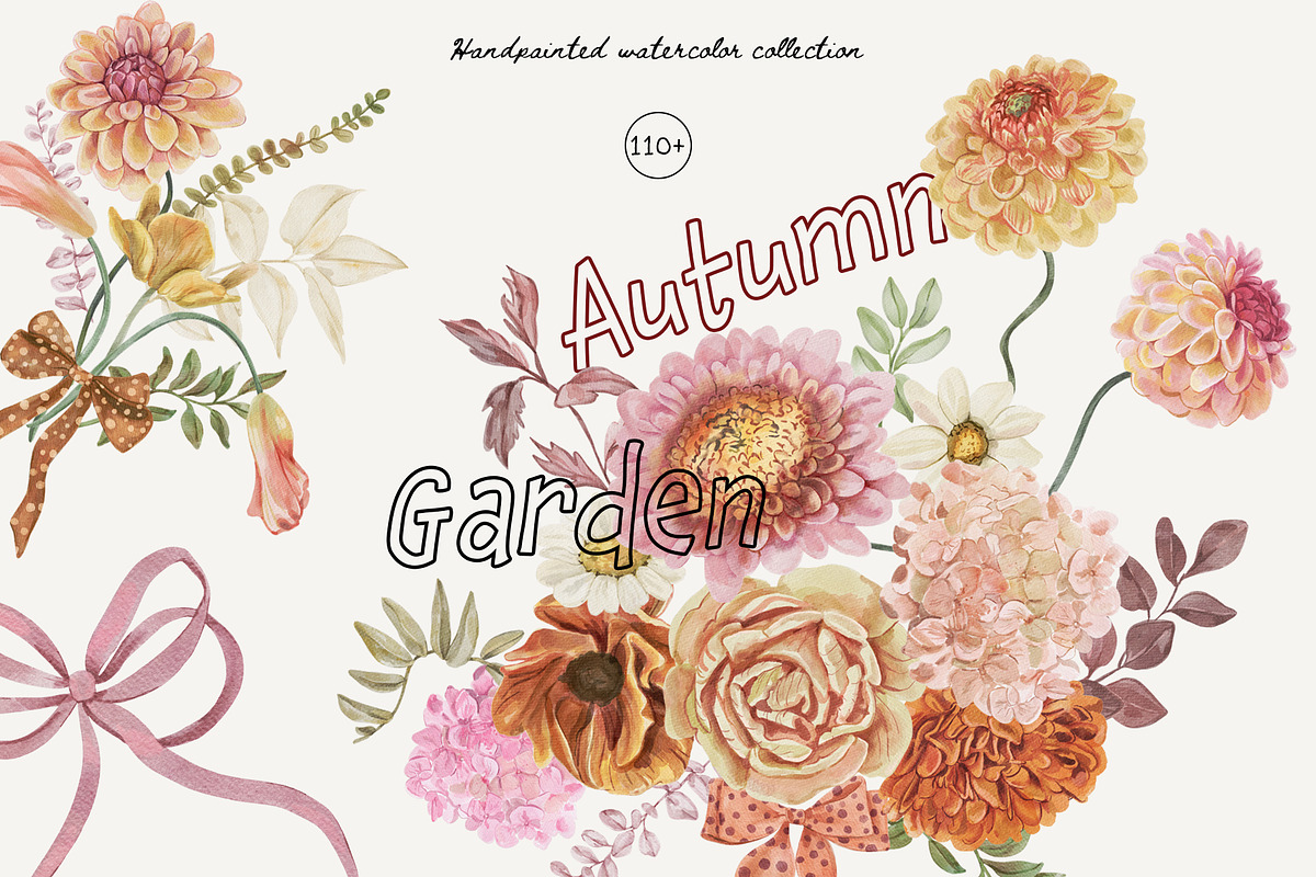 Autumn Garden floral watercolor fall, a Decorative Illustration by SunnyAfternoons (Photo 1 of 18)