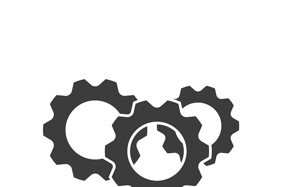 Gear Logo Grey Color With Shadow
