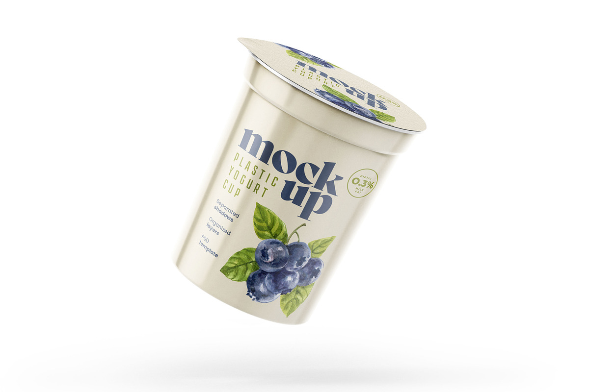Yogurt Cup Mockup Set | Packaging, a Cups & Container Mockup by Deeplab (Photo 12 of 19)