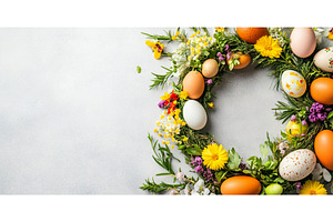 Easter egg wreath with vibrant, a Holiday Photo by Lermont51