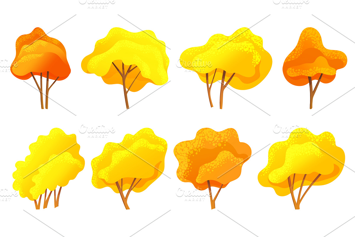 Tree collection, different forms, a Decorative Illustration by robuart ...