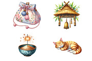 Japanese Summer Aesthetic Clipart, an Illustration by Pixels.Craft (Thumbnail 6 of 7)