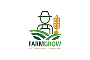 FarmGrow Agriculture Logo Template, a Branding & Logo Template by SANB