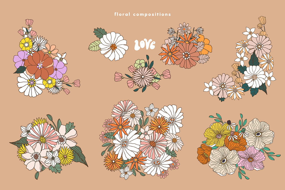 Groovy Meadow floral collection, a Pattern Graphic by solmariart (Photo 7 of 10)