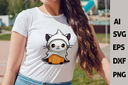 Halloween Ghost Cat Vector Clipart, a Seasonal Illustration by ARTify Illustrations (Thumbnail 3 of 4)