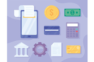 payment solutions icons, a Finance Illustration by studiogstock