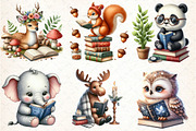 Animals Reading Books Clipart, an Illustration by DreamCafeArt (Thumbnail 4 of 7)