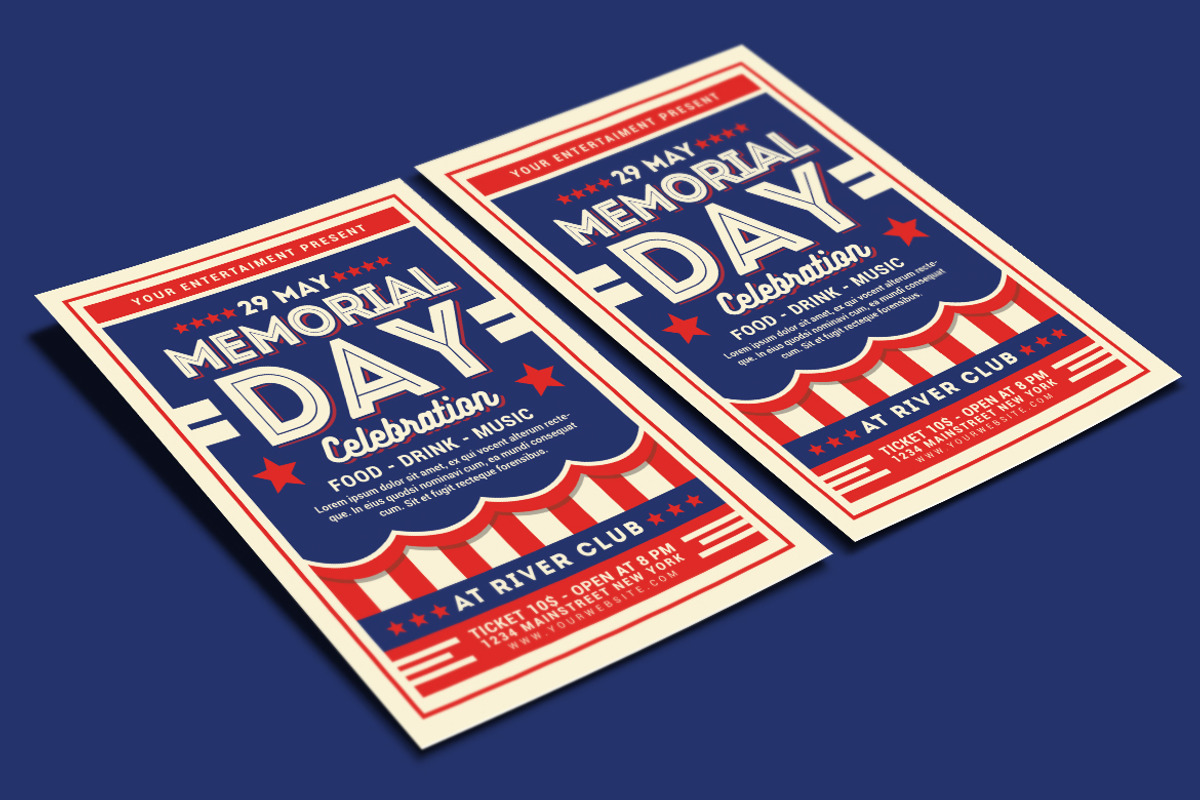 Memorial Day Celebration Flyer, a Flyer Template by Muhamad Iqbal hidayat