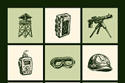 Vintage Military Art Set, an Object Illustration by Prosymbols (Thumbnail 8 of 10)