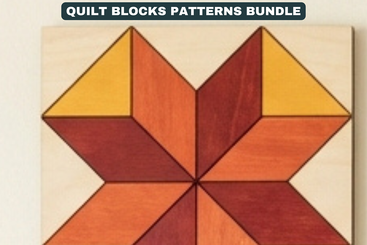 Geometric Barn Quilt Block Patterns, a Pattern Graphic by AtacanDigital (Photo 3 of 19)