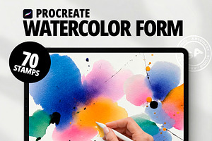 Watercolor Forms – Procreate Stamp, a Shape Add-On by Spasibenko Art