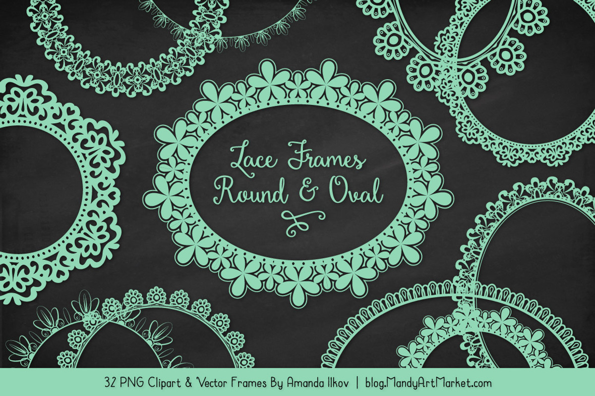 Mint Round Lace Frames, an Illustration by Amanda Ilkov (Photo 2 of 5)