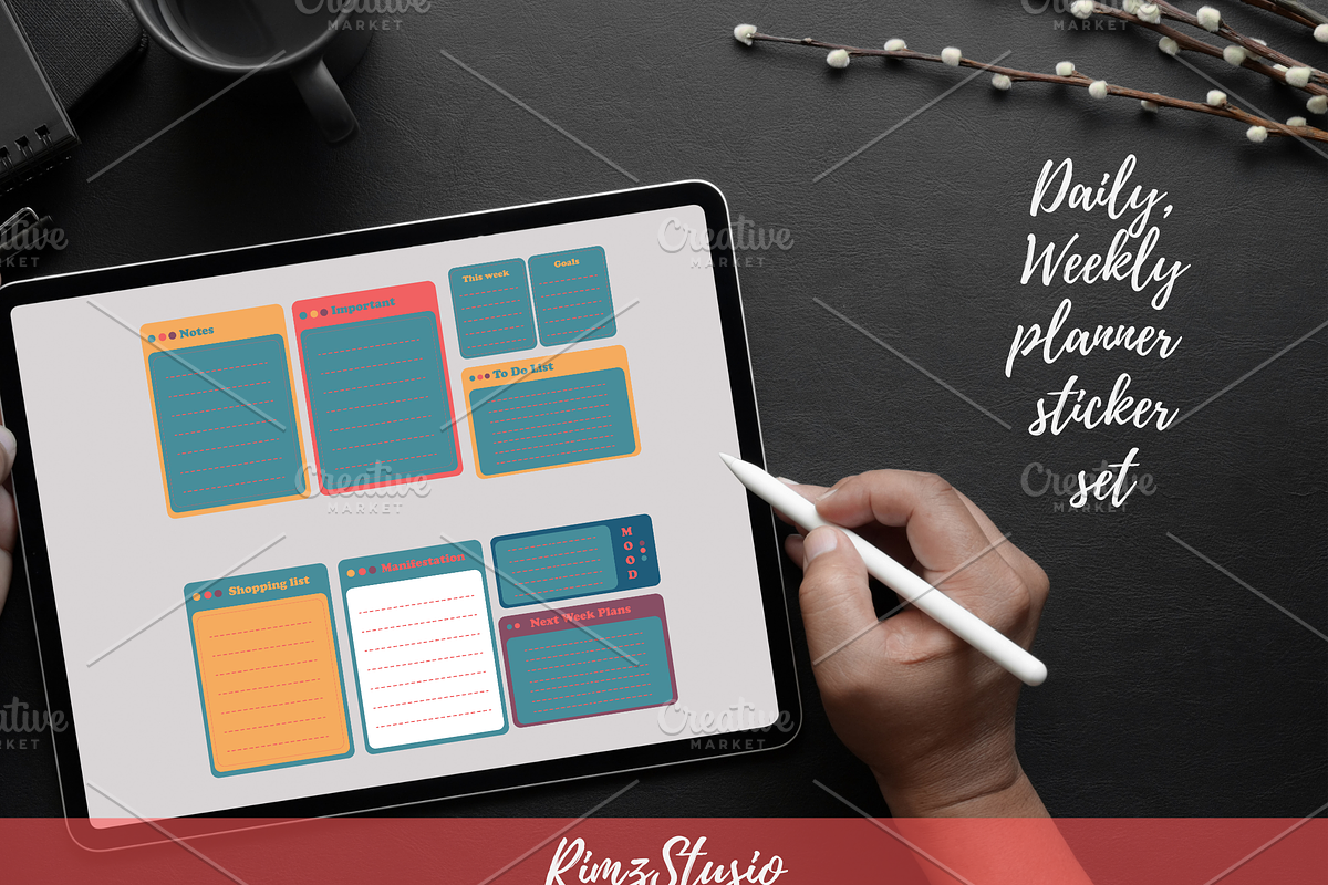 Vintage Daily/Weekly Planner Sticker, an Object Graphic by RimzStudio (Photo 3 of 3)