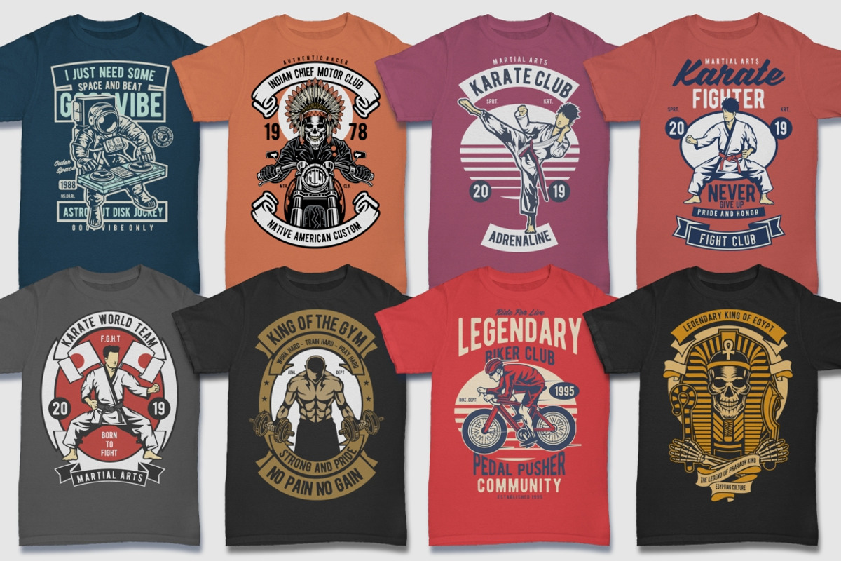 100 Retro Tshirt Designs Bundle #2, a Sport Illustration by roach_graphic (Photo 8 of 14)
