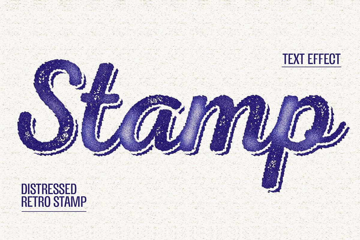 Distressed Retro Stamp Text Effect, a Layer Style Add-On by studiogstock (Photo 1 of 3)