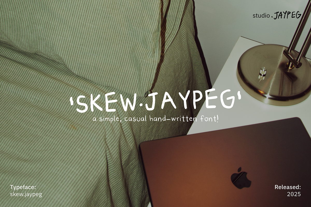 'skew.jaypeg' | handwritten font, a Handwritten Font by studio.jaypeg (Photo 1 of 7)