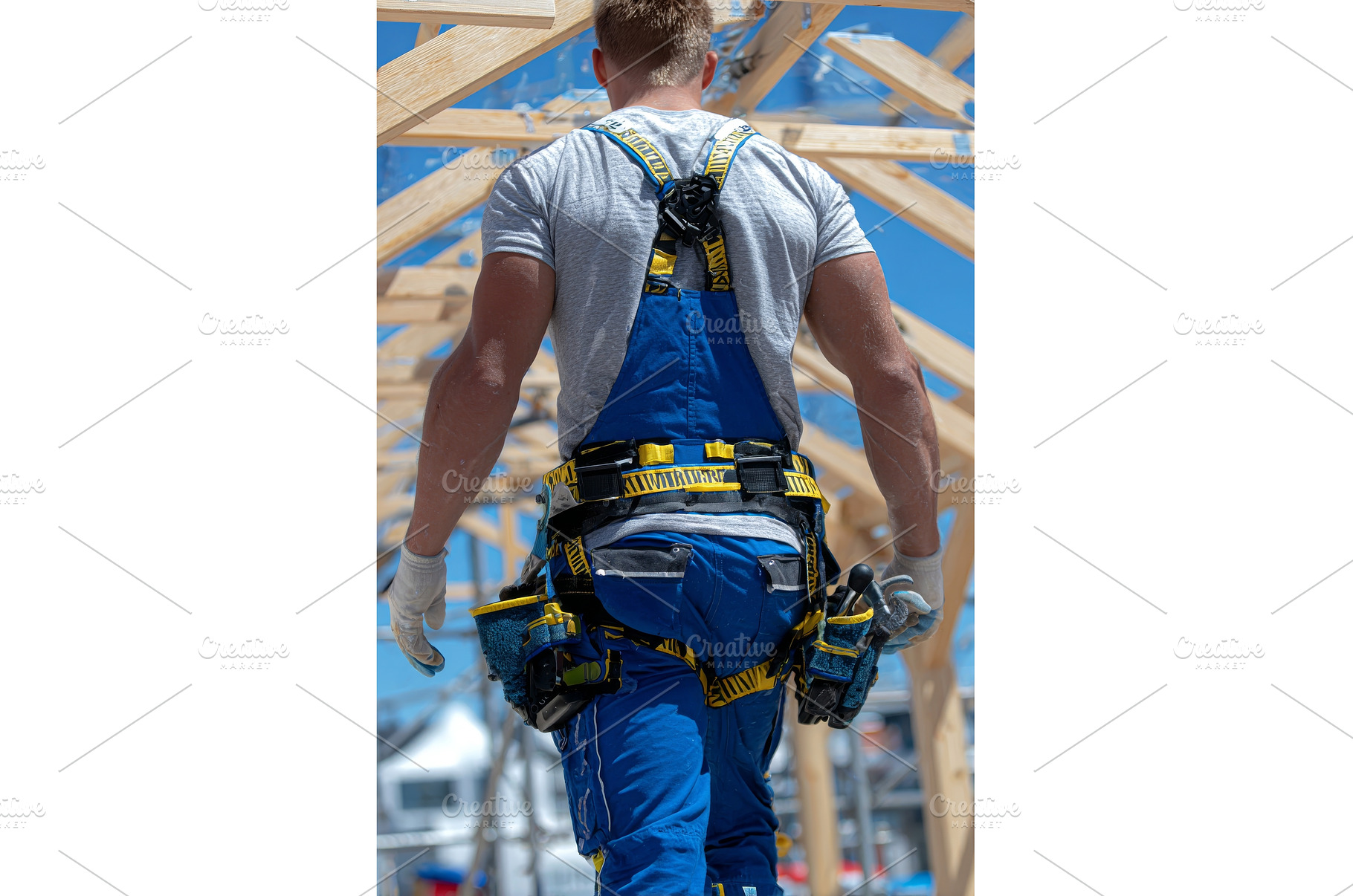 A man hammers nails into wooden, an Industrial Photo by ZinetroN