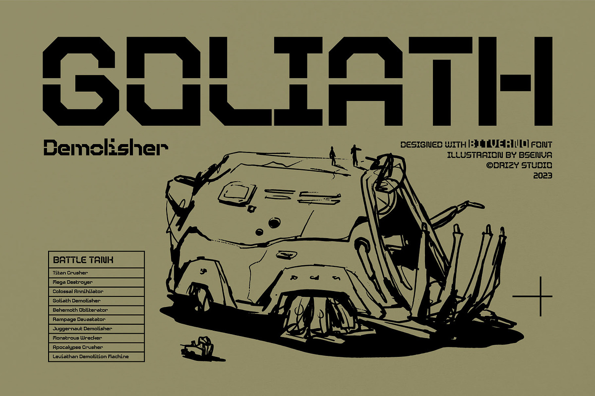 Bitverno - Experimental Sci-fi Font, a Sans Serif Font by Drizy (Photo 5 of 9)