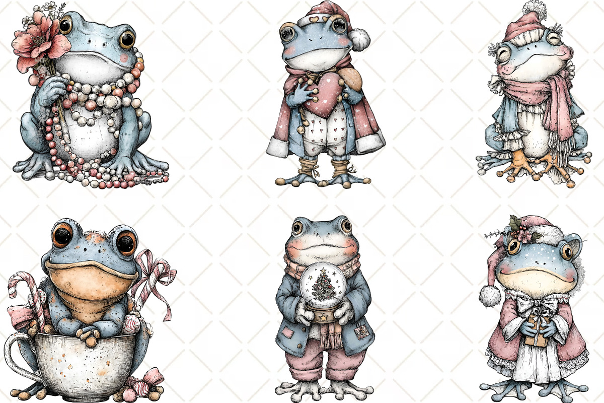 Christmas Frog Clipart, an Illustration by Black Bird Studio (Photo 5 of 6)