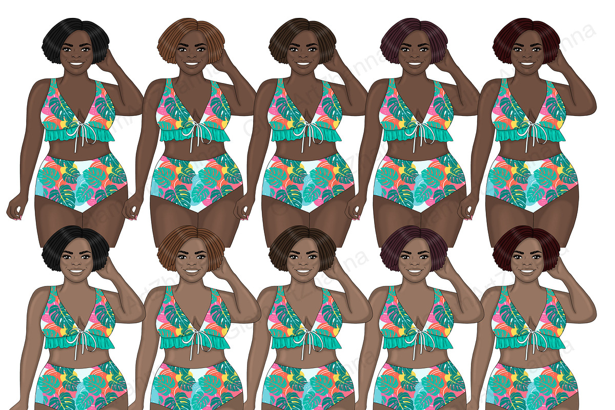 Beach Girl Clipart | Summer Woman, a Person Illustration by GlamArtZhanna (Photo 3 of 5)