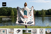 Fringed Woven Throw Blanket Mockup 5, a Household Mockup by creatsy5 (Thumbnail 1 of 12)